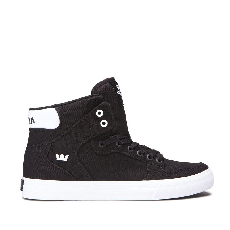 Supra Vaider High Top Schuhe Damen - Schwarz/Weiß HDJ78862